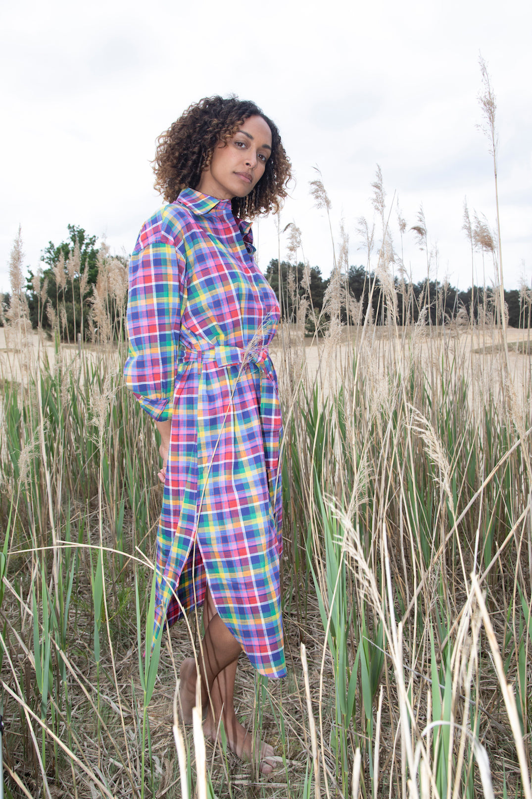 Robe chemise à carreaux