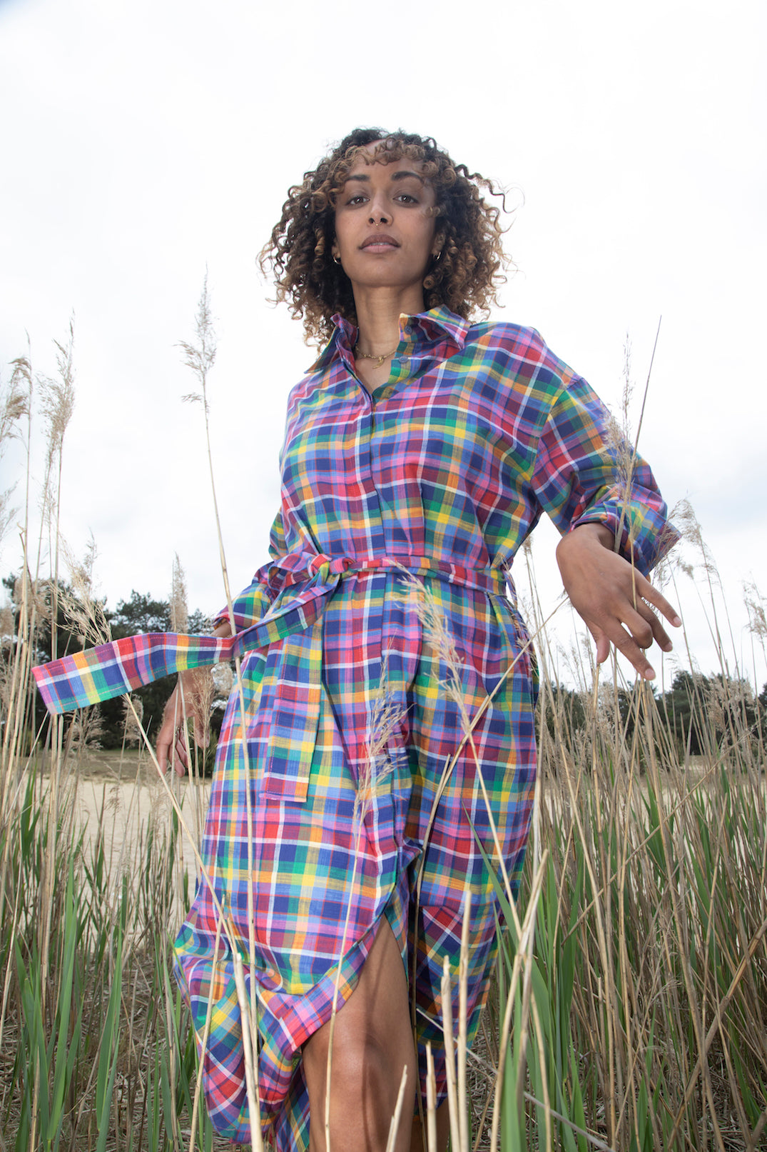 Robe chemise à carreaux