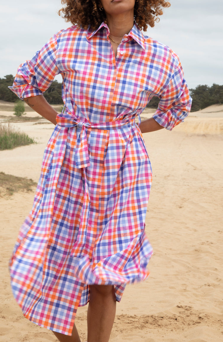 Robe chemise à carreaux