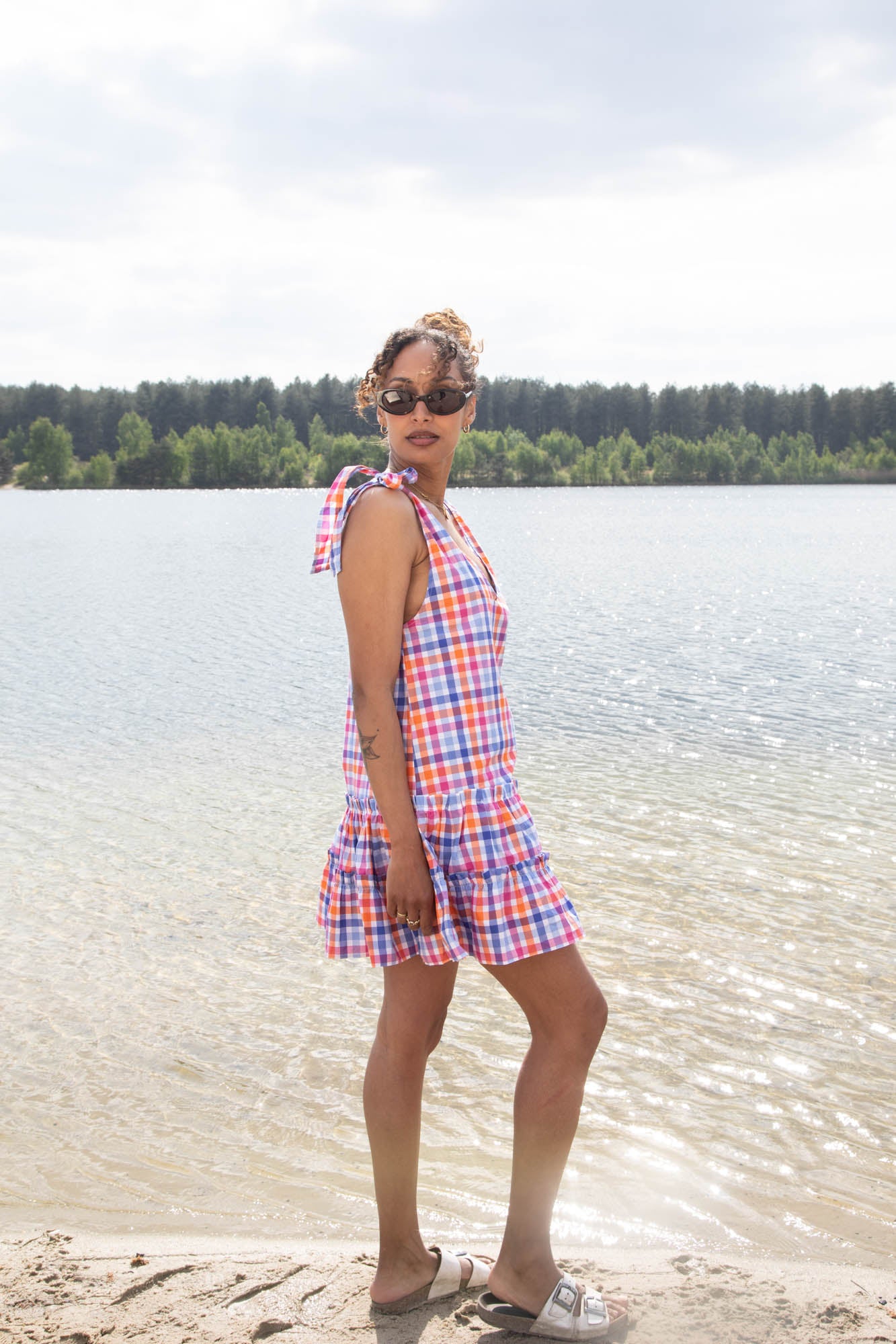 Robe courte girly - Carreaux