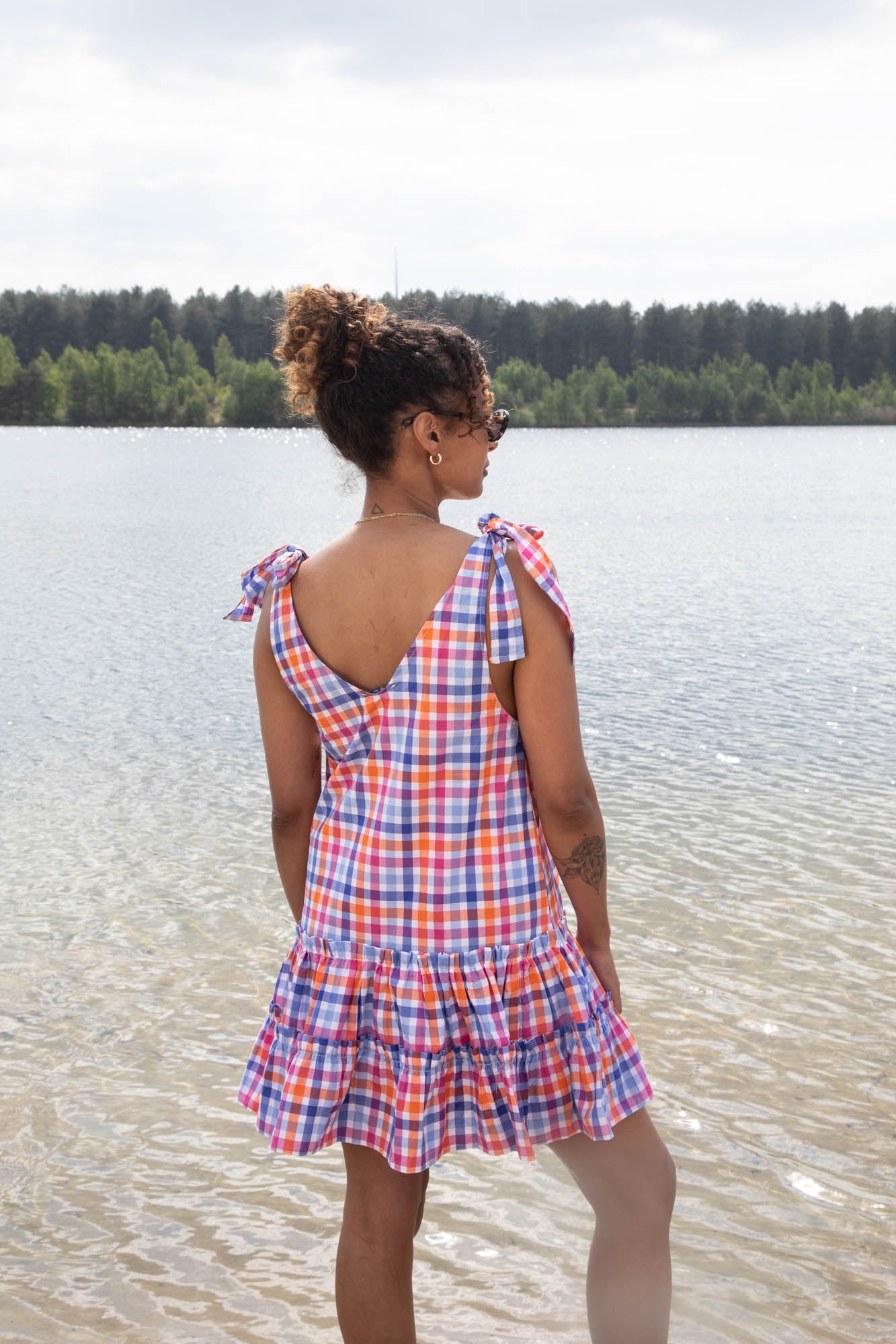 Robe courte girly - Carreaux
