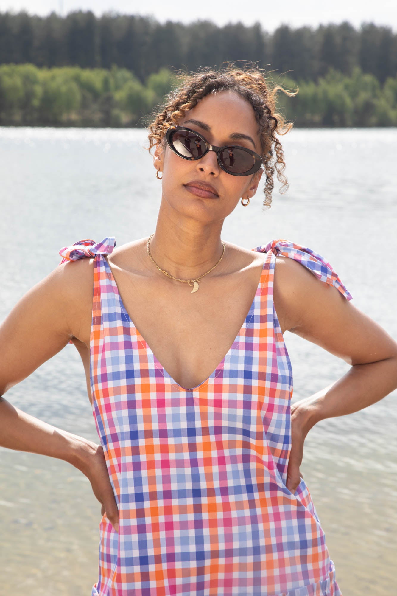 Robe courte girly - Carreaux