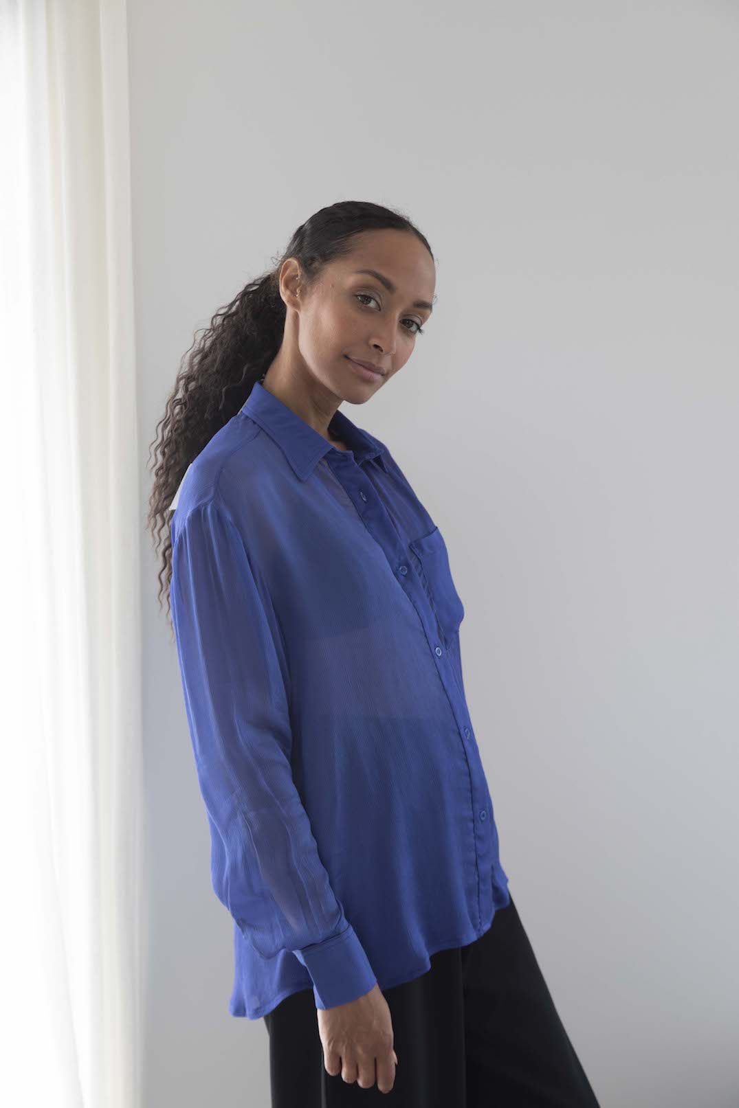 Chemise oversize soie