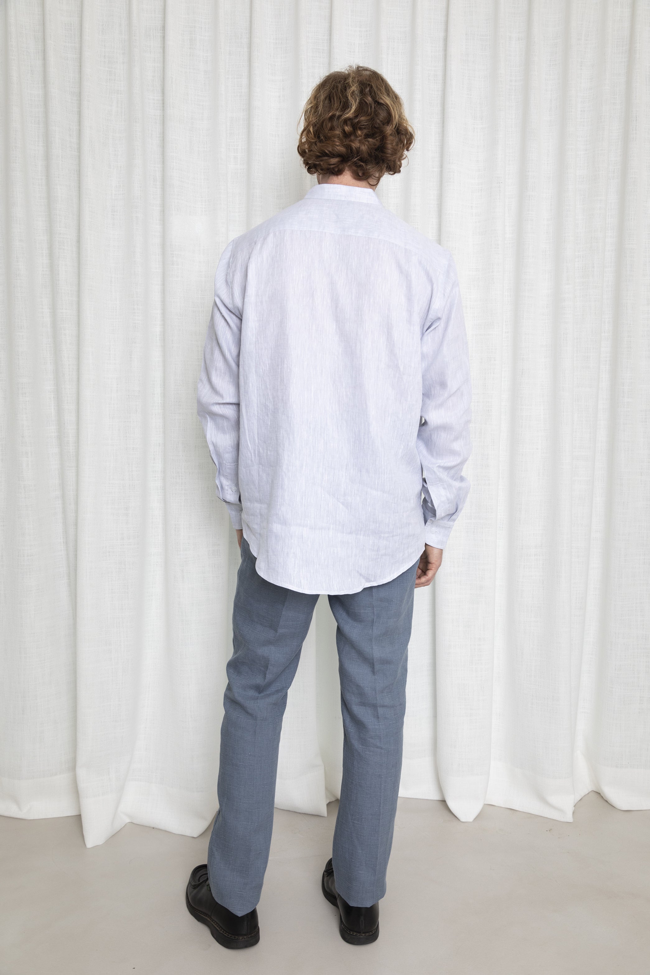 Chemise col mao en lin