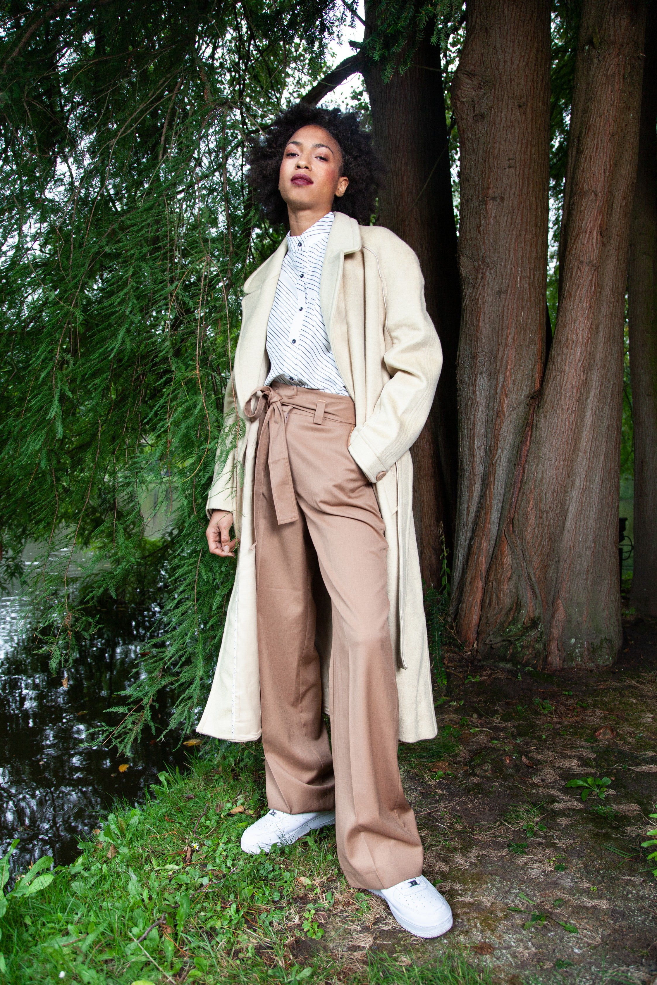 OVERSIZED LONG COAT CASHMERE GOLDEN SAND