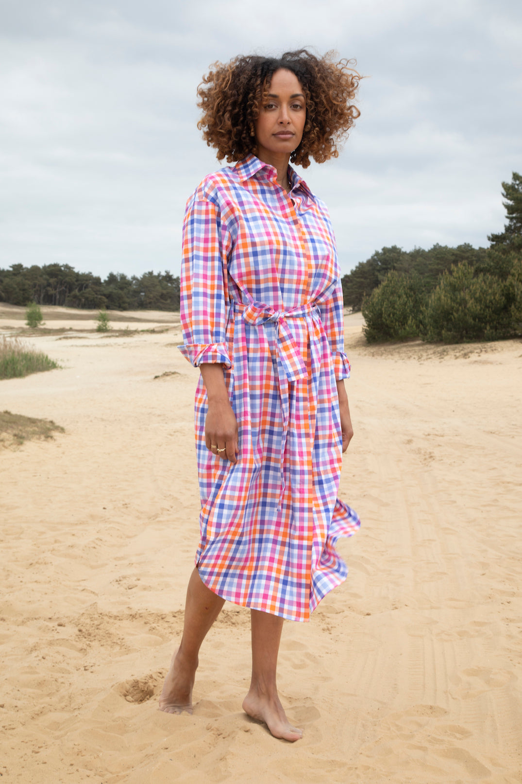 Robe chemise à carreaux