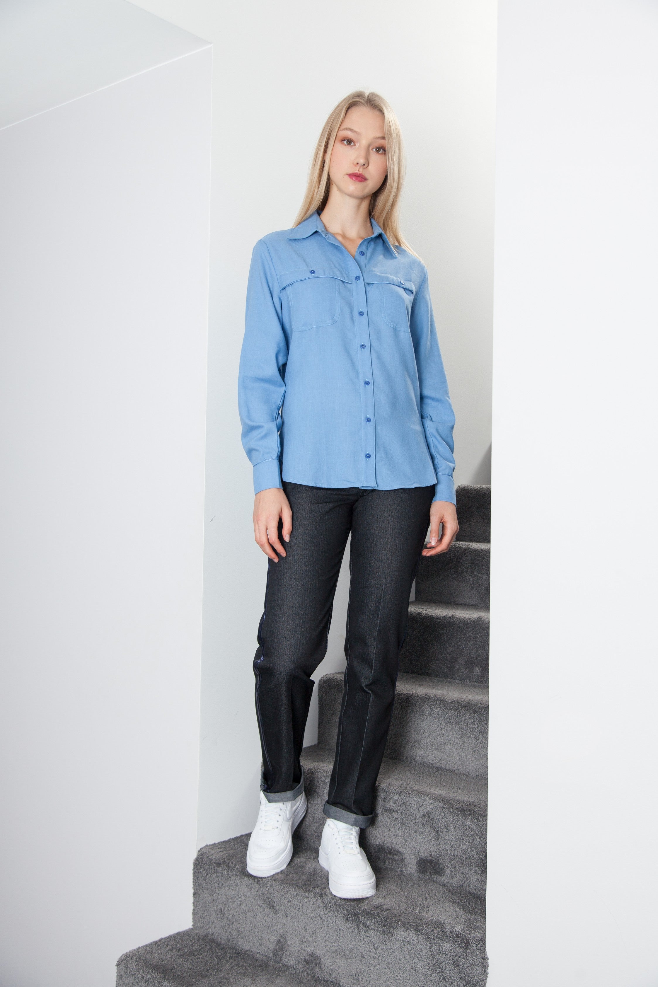 BOYFRIEND SHIRT LAGOON BLUE