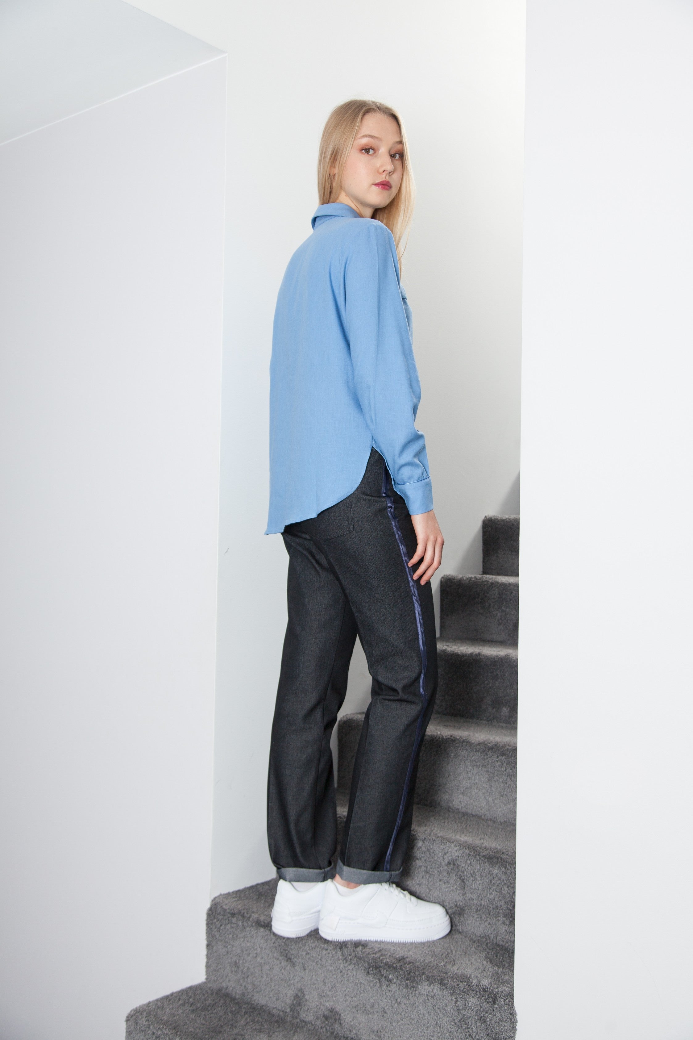 BOYFRIEND SHIRT LAGOON BLUE