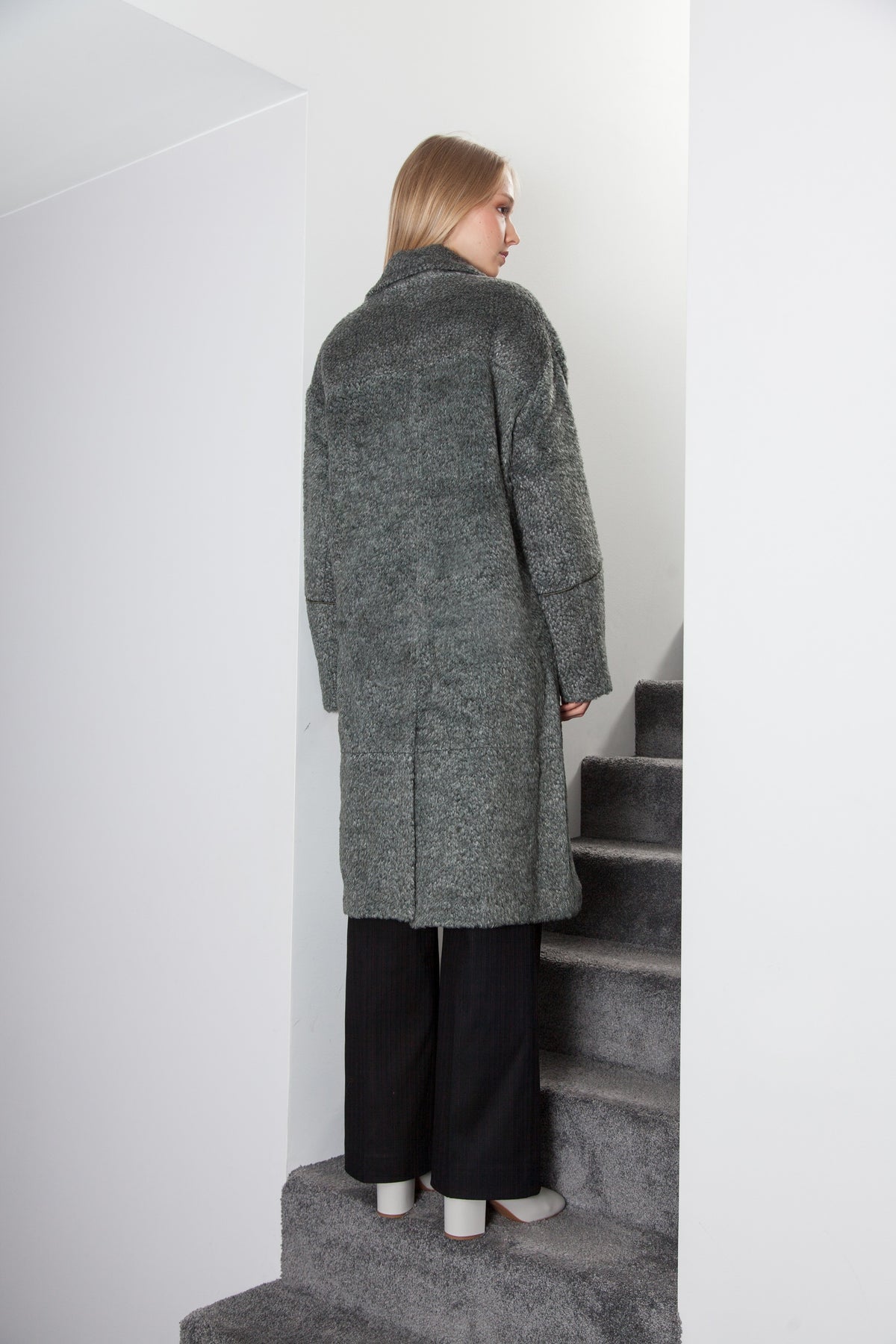 OVERSIZED COAT DUSTY FOREST GREEN