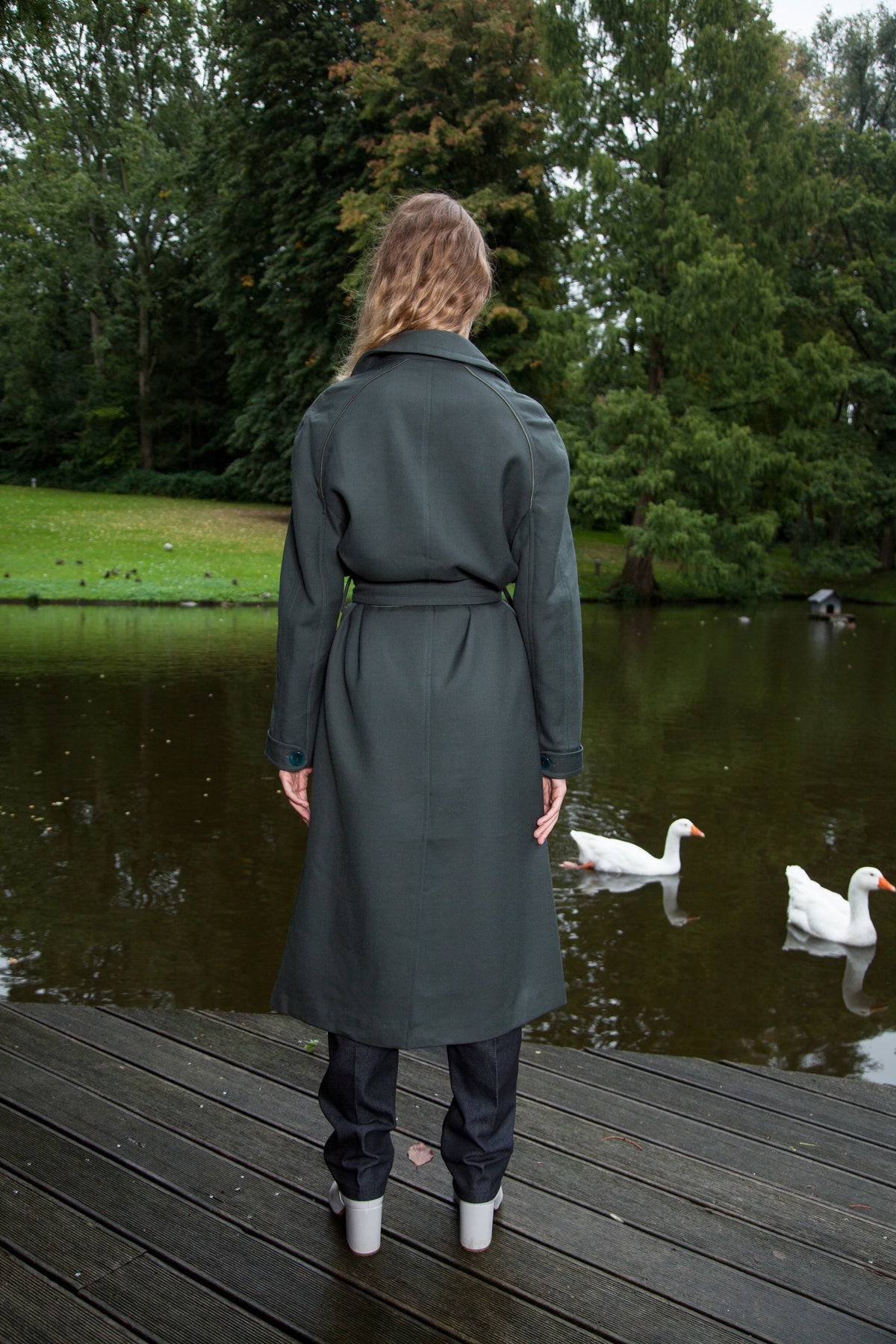 OVERSIZED LONG COAT WOOL GREEN