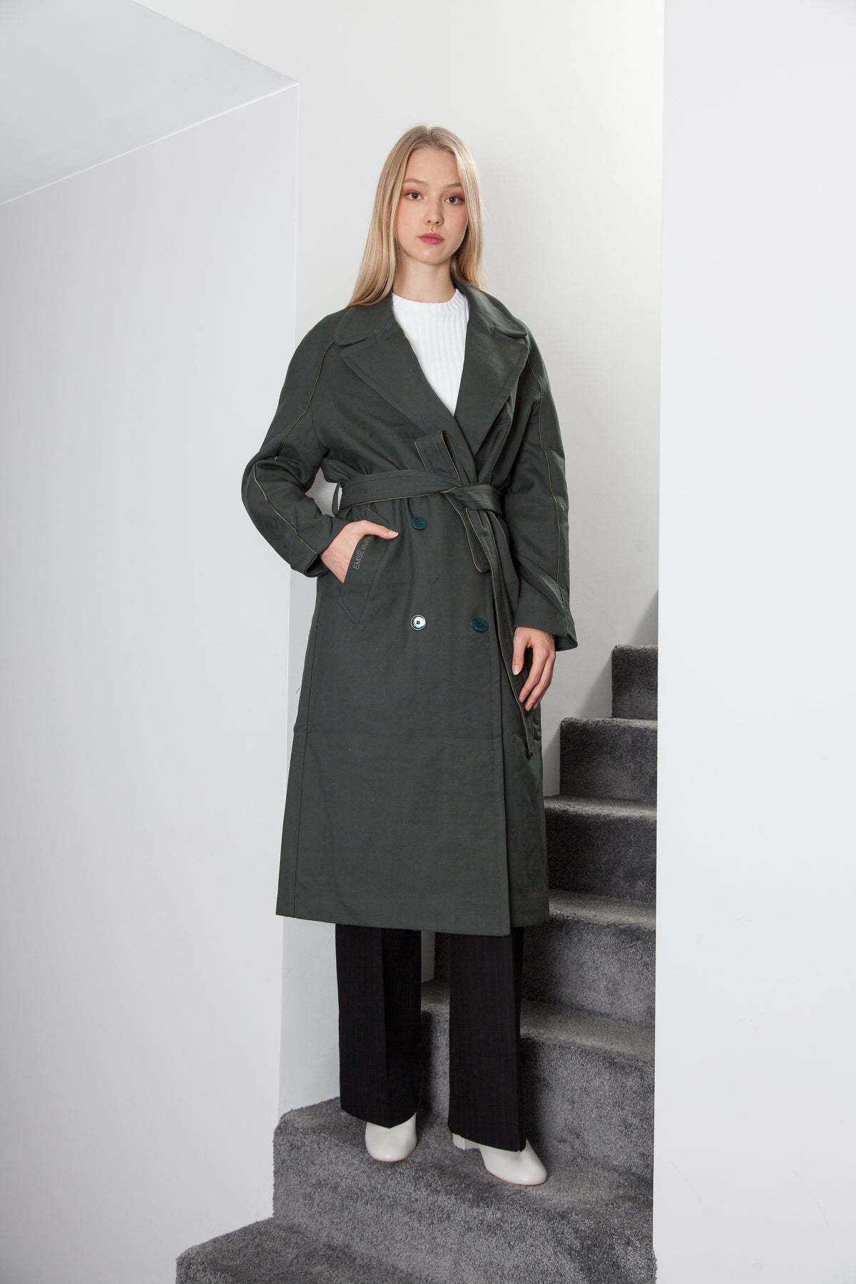 OVERSIZED LONG COAT WOOL GREEN